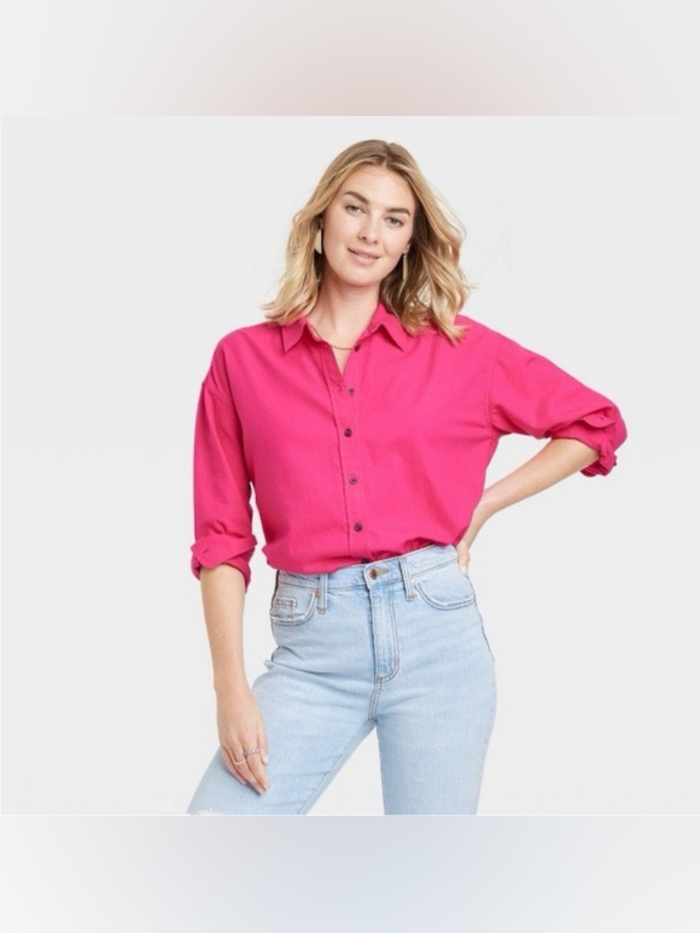 Universal Thread Hot Pink Button-Down Shirt